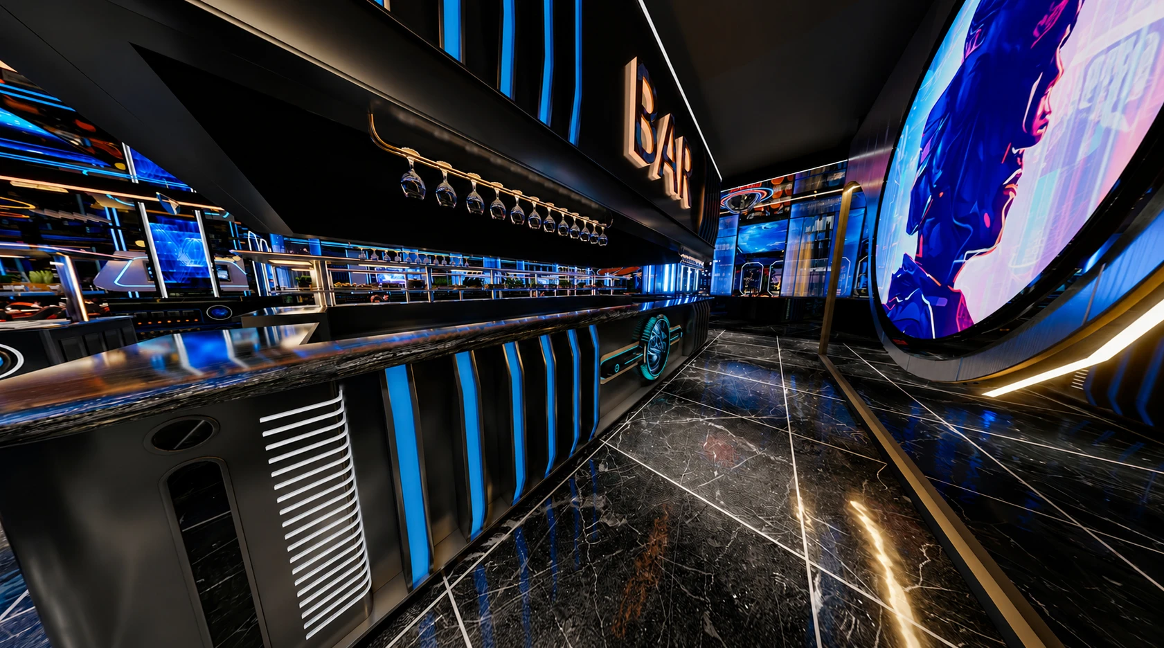 Espace bar du restaurant Wok Savigny